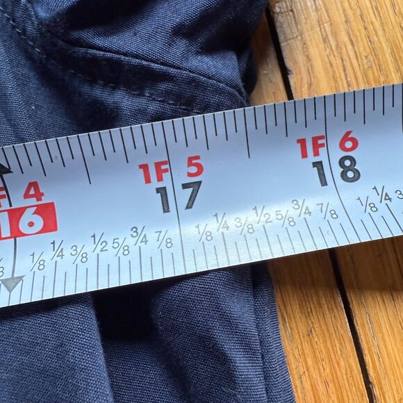 Cuyana Size S Navy Blue Poplin 3/4 Sleeves Collared Tunic Mini Shirt Dress - Picture 12 of 16